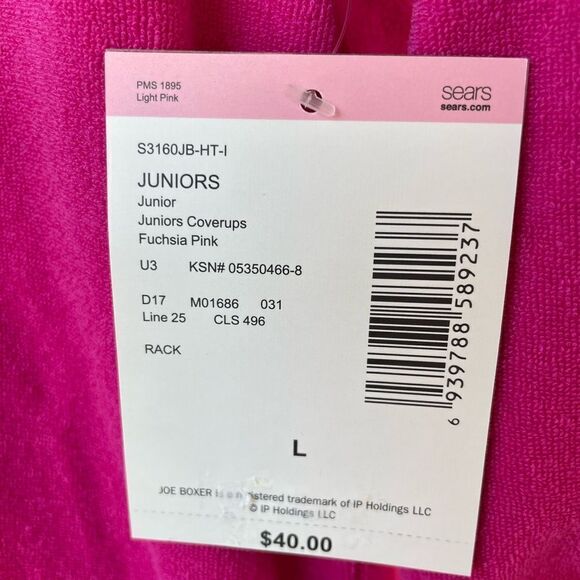 NWT Joe Boxer Pink Peace Sign Full Zip Hooded Jacket Size L Juniors - Picture 5 of 8